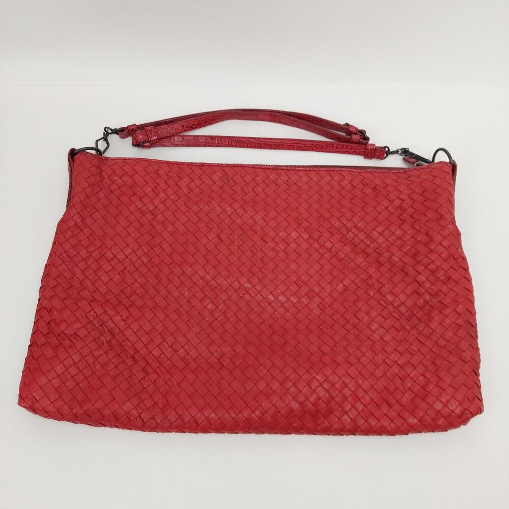 SOLD Bottega Veneta Red Intrecciato Woven Nappa Torchon Oversized Hobo Bag - Picture 6 of 16